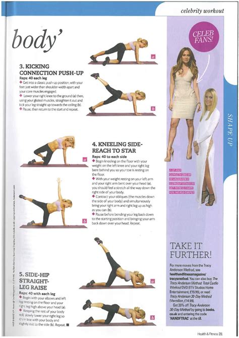 tracy anderson health and fitness get your perfect body tracy anderson workout tracy anderson