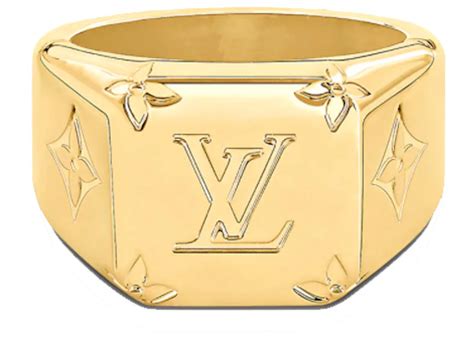 louis vuitton monogram signet ring gold in gold metal with gold tone cn