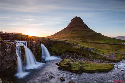 Mount Kirkjufell And Waterfalls At Sunset Snaefellsnes Iceland