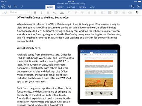 Setting up microsoft office on the ipad is not as straightforward as with most apps. Microsoft Word for iOS file extensions