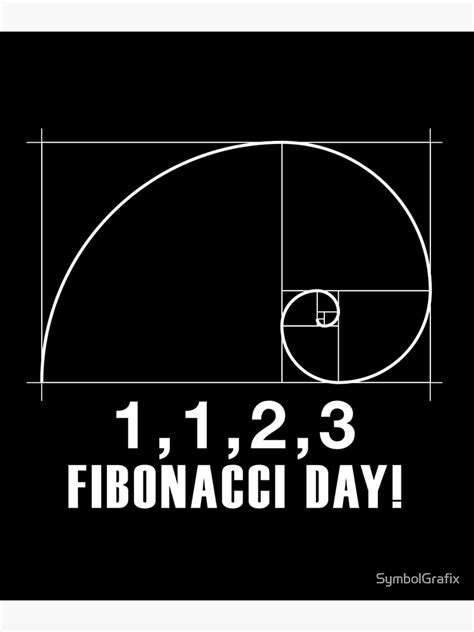 Fibonacci Day 1123 November 23 Poster By Symbolgrafix Redbubble
