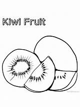 Coloring Kiwi Colouring Fruit Kiwis Popular sketch template