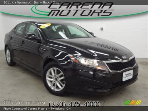 Gas mileage, engine, performance, warranty, equipment and more. Ebony Black - 2011 Kia Optima LX - Gray Interior ...