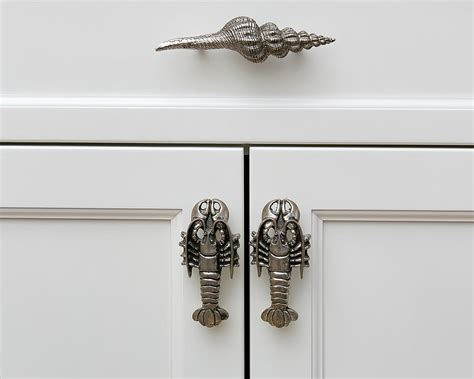 Designed and sculpted by peter costello, cast in solid pewter at our foundry and hand finished.threaded brass ferrules are cast into the mounting posts for a lifetime of durability. Beachy Hamptons Style Kitchen Sea Girt New Jersey by ...