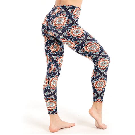 Yesello Summer Woman Legging Girl Elastic Printed Pants Slim Stretch