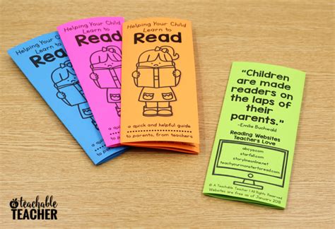 Free Reading Tips Brochure To Parents From Teachers A Teachable