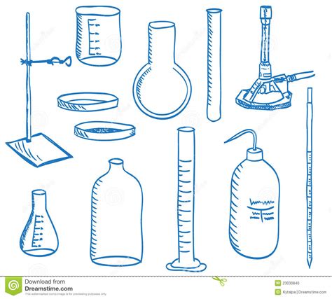 Science Laboratory Equipment Doodle Style Stock Vector