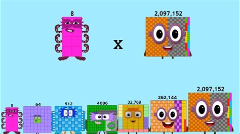 Numberblocks 8 Times With Repeated Multiples Yield Numbers Up To
