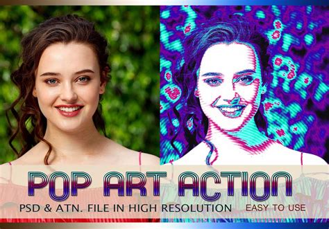 Pop Art Photo Effect Psd And Action Atn Vol7 Free Photoshop Brushes