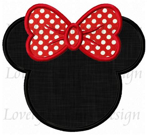 Minnie Mouse Head Applique Machine By Lovelystitchesdesign On Etsy