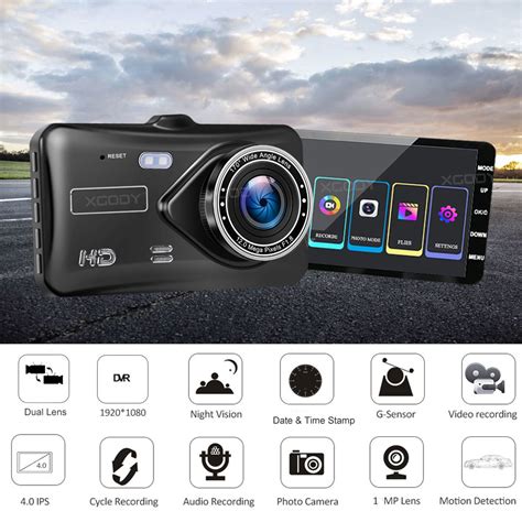 New Fhd 1080p 4 Car Dvr Dual Lens Video Recorder Camera Dash Cam