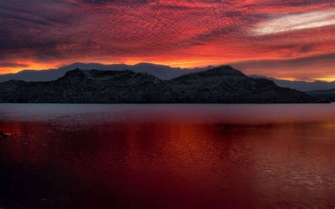 Download Wallpaper 3840x2400 Mead Usa Lake Mountains Sunset 4k