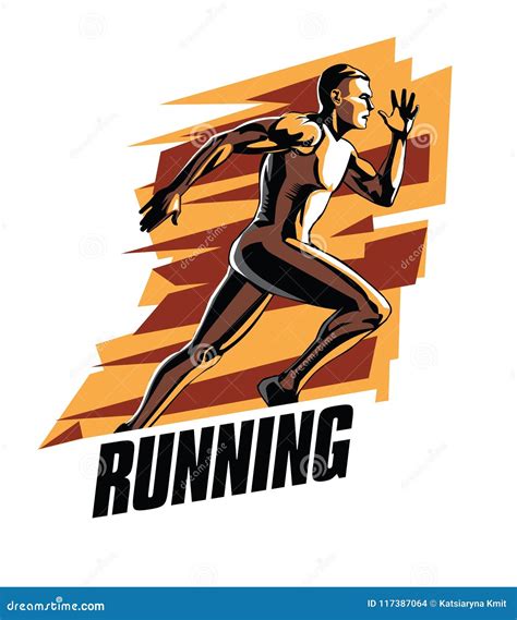 Illustration Of Runner On A Abstract Background Running Poster Stock