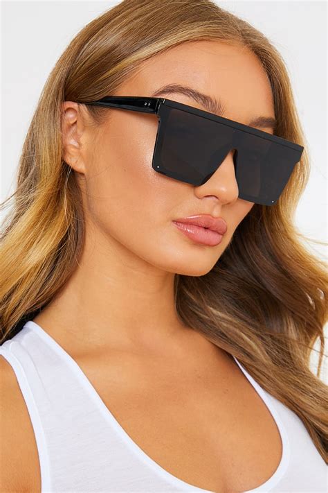 Black Oversized Square Frame Sunglasses In The Style