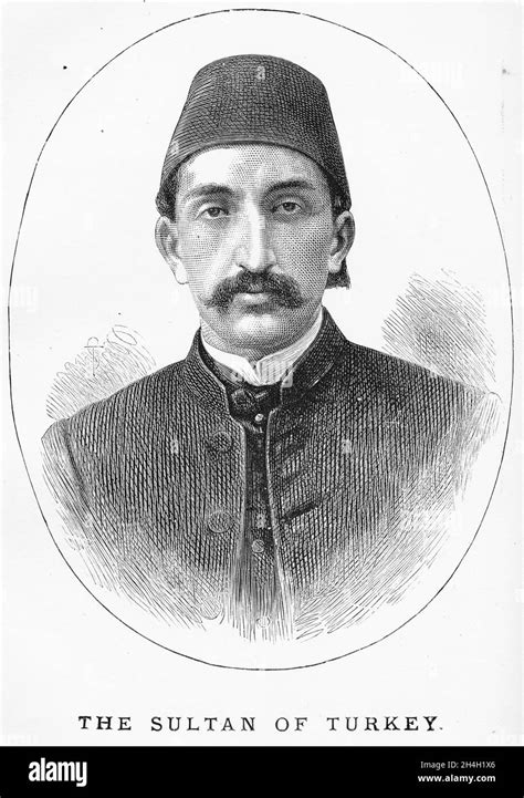Engraved Portrait Of The Sultan Of Turkey Abdul Hamid Ii Or Abdülhamid