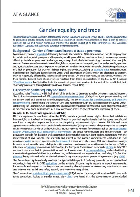 Gender Equality And Trade Cde Almería Centro De Documentación Europea Universidad De Almería