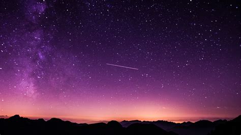 2048x1152 Shooting Stars In Purple Sky 2048x1152 Resolution Hd 4k