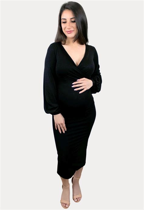 maternity dress with bishop sleeves sexy mama maternity in 2022 maternity dresses bishop
