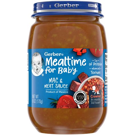 Gerber 3rd Foods Mealtime For Baby Baby Food Mac And Meat Sauce 6 Oz