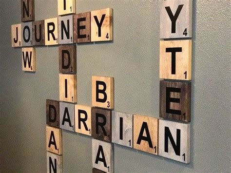 Surprisingly the letter pieces from the game scrabble make wonderful craft pieces. Scrabble name wall art! Beautifully display family names ...