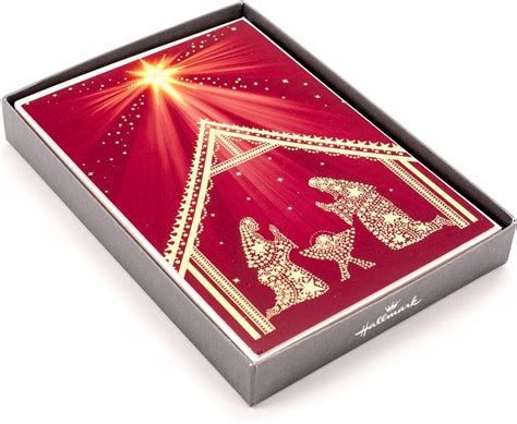 hallmark religious boxed christmas cards nativity scene 16 christmas cards and 17 envelopes