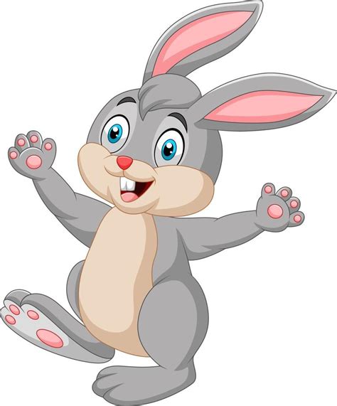 Happy Rabbit Cartoon Isolated On White Background 8388649 Vector Art At