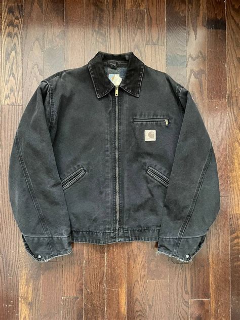 Carhartt Vintage Carhartt Detroit Jacket Distressed Faded Black 80s