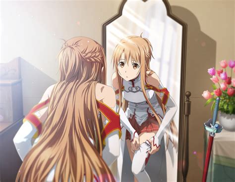 Asuna Sao Sword Art Online Game Cg Girl Armor Asymmetrical