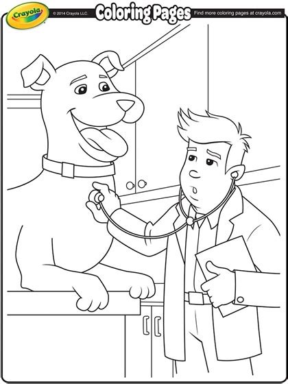 Print these cat coloring pages for your children. Veterinarian Coloring Page | crayola.com