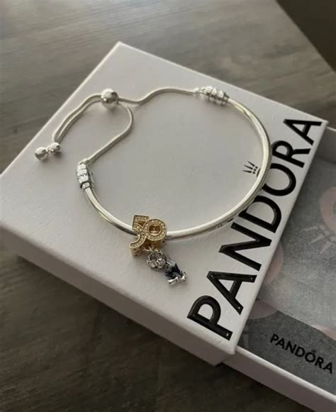 Walt Disney World 50th Anniversary Pandora Bracelet Charm Set Gold