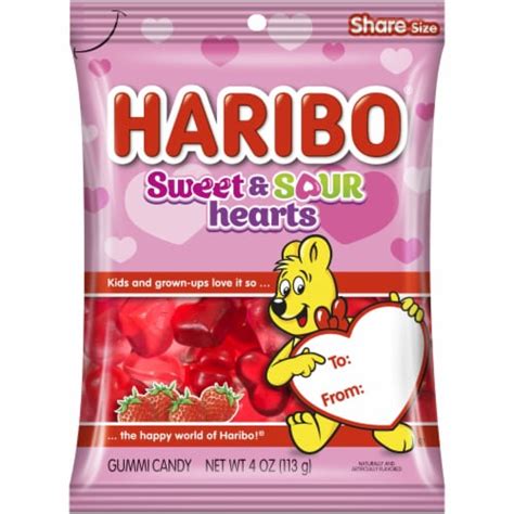 Haribo® Sweet And Sour Hearts Gummy Valentines Candy 4 Oz Kroger