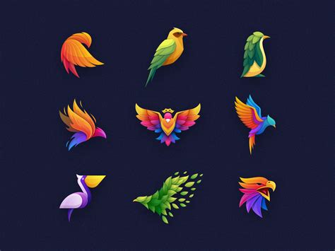 Bird Colorful Logo Collection Logo Collection Logo Design Creative