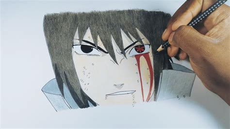 How To Draw Sasuke With Mangekyou Sharingan Youtube