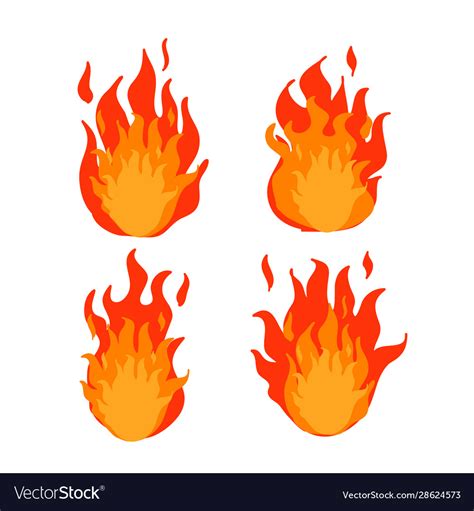 Doodle Fire With Handdrawn Cartoon Style Vector Image