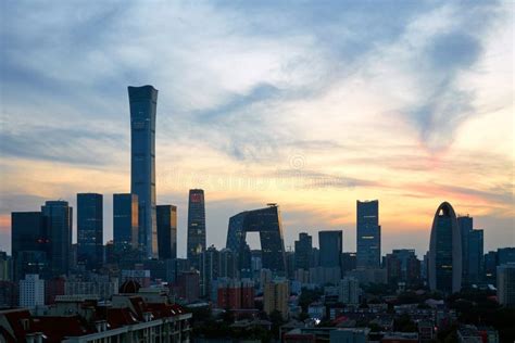 Beijing Skyline Cbd Sunset China Stock Photo Image Of Futuristic