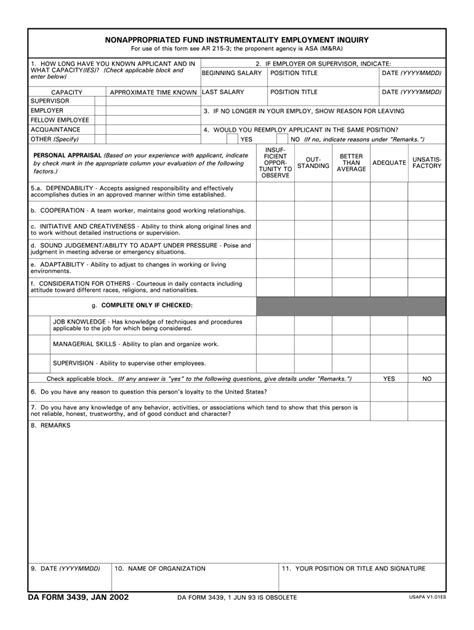 Da Form 3439 Fill Out And Sign Online Dochub