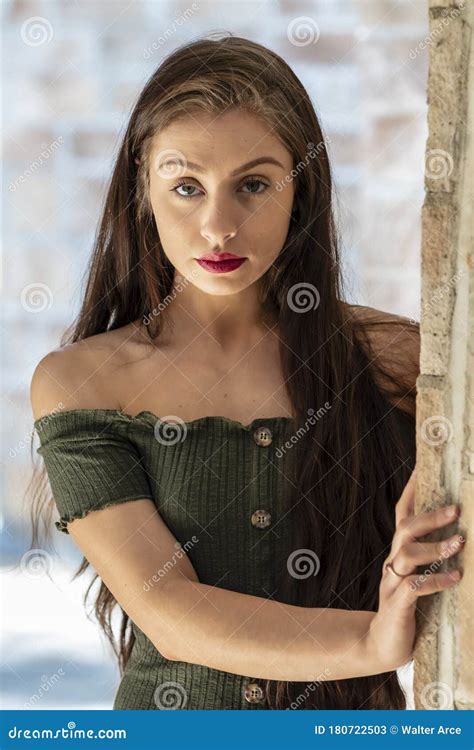 a lovely brunette model enjoys an spring day outdoors stock image image of dating lifestyle