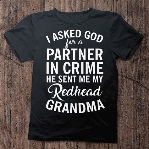 Partner In Crime My Redhead Grandma Grandmother Great T Shirts Mugs