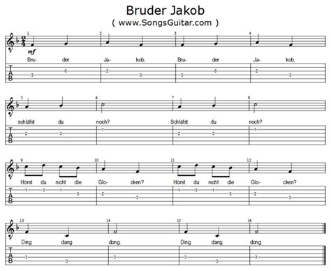 (schweizerdeutsch) brüeder jakob, brüeder jakob! Bruder Jakob | Text Playback Gitarre Melodie Akkorde