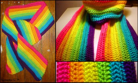 Crochet Rainbow Scarf By Petra0 On Deviantart