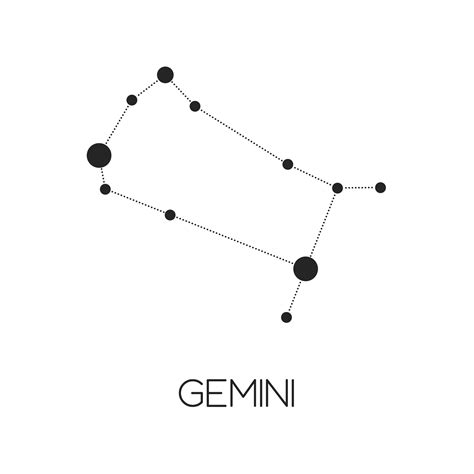 Gemini Constellation Gemini Constellation Constellations Line Drawing