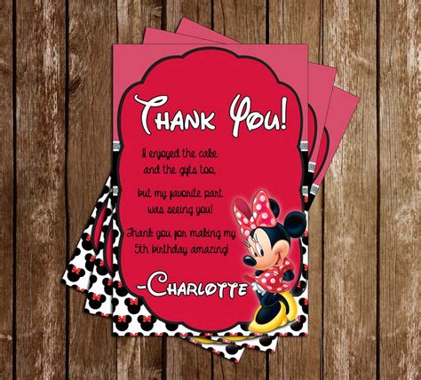 Novel Concept Designs Disney Minnie Mouse Pink Birthday Thank You Card