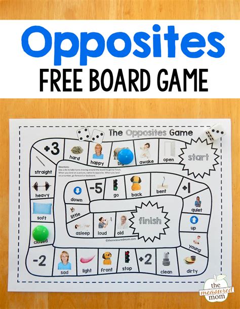 Place and face value of numbers. Opposites board game - The Measured Mom