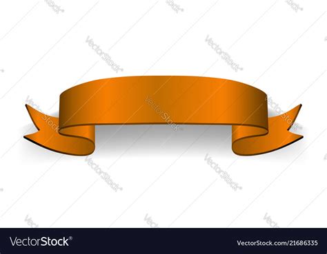 Ribbon Orange 3d Banner Sign Satin Blank Vector Image
