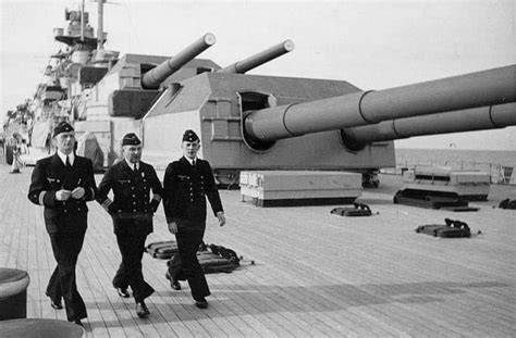 Three Naval Officers On The Quarterdeck Of The Bismarck Class
