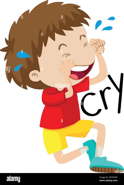 Sad Boy Crying His Tears Out Stock Vector Image And Art Alamy