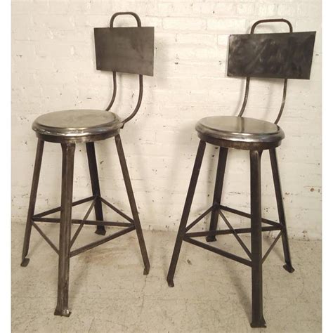 Industrial Style Bar Stools A Pair Chairish