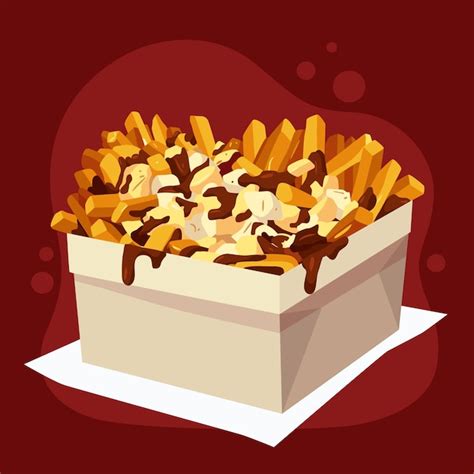 Free Vector Hand Drawn Delicious Poutine Illustrated