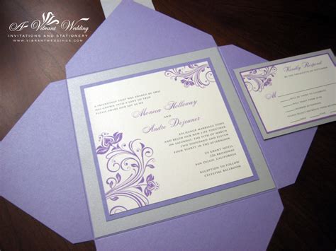 Purple And Silver Wedding Invitation A Vibrant Wedding Invitations