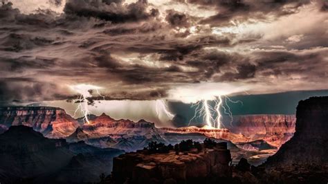 Lightning Storm Over Grand Canyon National Park Arizona Bing Gallery